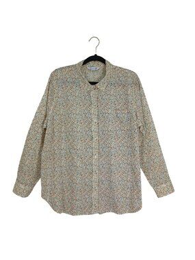 Floral Tunic Button-Down Shirt 100% Cotton Size XL Womens By Old Navy